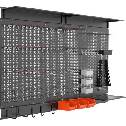 WALMANN 113PCS Pegboard Wall Organizer Kit with Pegboard Hooks with Hooks(Black)