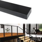 Muzata Black Rectangular Handrail Top Rail Cable Railing System Deck Stair Indoor Outdoor