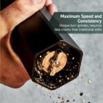 HexClad HexMill Pepper Grinder,Professional Grade Heavy Duty,Refillable,Aluminum Matte Black