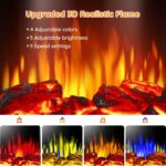 Rintuf Electric Fireplace Heater,1500W Infrared Fireplace Stove w/ 3D Realistic Flame