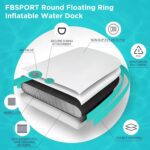 Inflatable Dock Floating Platform,8ft Inflatable Water Hammock Floating Deck for Lake W/Cupholder,Round Floating Ring Float Ring,Pool Float Raft Lounger Island Platform Pad