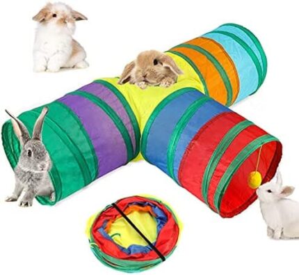 3 Way Bunny Hideout Small Animal Activity Tunnel Toys