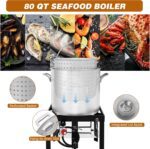 Royal Gourmet Seafood Boiling Kit with Strainer,Outdoor Seafood Boil Pot and Basket