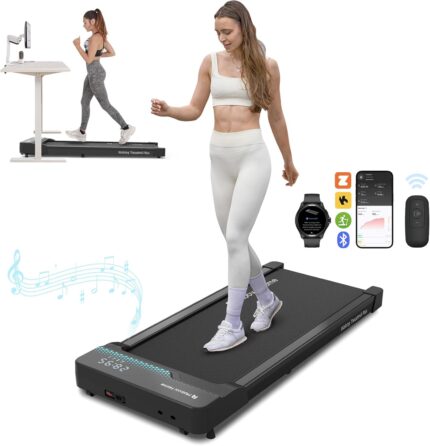 Mobvoi Home Walking Treadmill Walking Pad Under Desk Compact Treadmills for Home Office 2.25 HP Portable Treadmill Walking Jogging Machine with Remote Control LED Display 120 KG 6 km/h Easy Storage