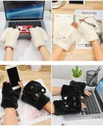 2 Pairs Winter Women Gloves Thick Warm Soft Plush