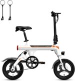 Jasion EB3 Electric Bike Adults 21mph,500W Peak Motor,270Wh Battery,Rear Suspension,3 Levels Assist,14" Folding Ebike for Adults and Teens,Complies to UL2849