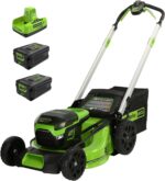Greenworks 60V 21?? Cordless (Self-Propelled) Lawn Mower,2 x 4.0Ah Batteries and Dual Port Rapid Charger