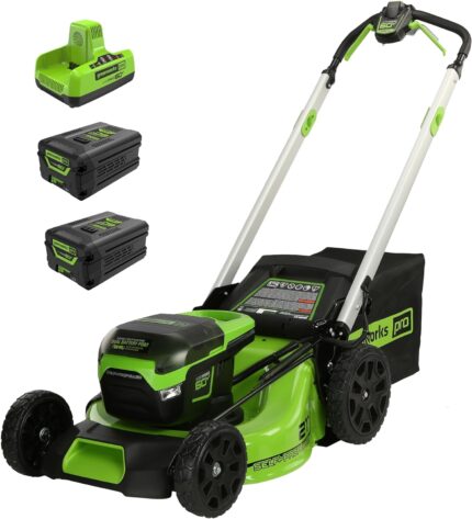 Greenworks 60V 21?? Cordless (Self-Propelled) Lawn Mower,2 x 4.0Ah Batteries and Dual Port Rapid Charger