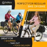 OutWurx Water Resistant Rear Rack Bags with Detachable Inner Grocery Bag & Folding Basket