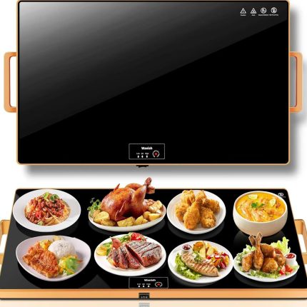 KINSUTO Electric Warming Tray Food Warmer with Thermostat and Full Surface Heating