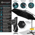 KESSER? Aluminium Cantilever Parasol + Cover Diameter 350 cm and Crank Device Crank Umbrella with Stand UV Protection Aluminium Water-Repellent Canopy 360?? Function Garden Umbrella Market Umbrella