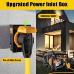 LAZMUMI 50 Amp 50FT Generator Power Cord and Power Inlet Box Waterproof Combo Kit