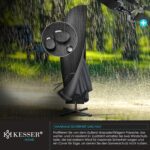 KESSER? Aluminium Cantilever Parasol + Cover Diameter 350 cm and Crank Device Crank Umbrella with Stand UV Protection Aluminium Water-Repellent Canopy 360?? Function Garden Umbrella Market Umbrella