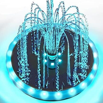 4W Solar Powered Bird Bath Fountains with 8 Nozzles