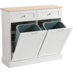 LOUVIXA Tilt Out Trash Can Cabinet with Double Hidden Trash Can Holder