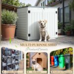 Greesum Outdoor Horizontal Resin Storage Sheds Weather Resistant Resin Tool Shed