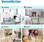 ECOTINY Mobile TV Stand with 4 Omni-Directional Wheels with Brakes