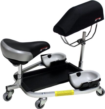 RAC-A-TAC Rolling Knee Pads with 3??? Casters & Chest Support,Black ?C Lightweight Aluminum Frame,Tool Tray Included