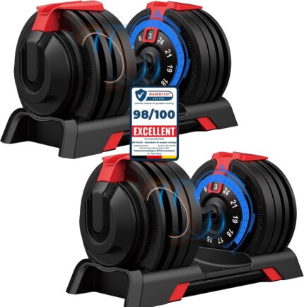 DH FitLife 24 kg Adjustable Dumbbells from 3 to 24 kg with 12 Weight Levels,Short Dumbbell Set with Weight Discs,Adjustable Short Dumbbells,Variable Weights 12 in 1