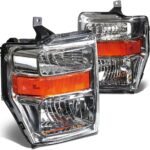 DNA Chrome Amber Headlights Replacement Compatible
