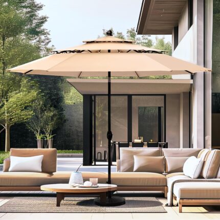 PHI VILLA 10ft Patio Umbrellas with 8 Sturdy Ribs and 1.5" Umbrellla Pole