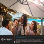KESSER? Aluminium Cantilever Parasol + Cover Diameter 350 cm and Crank Device Crank Umbrella with Stand UV Protection Aluminium Water-Repellent Canopy 360?? Function Garden Umbrella Market Umbrella