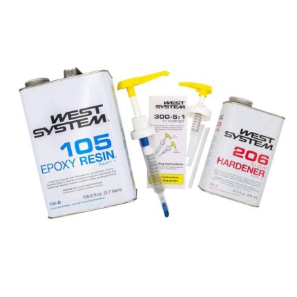 West System Slow Epoxy Hardener and 300 Mini Pumps Epoxy Metering Pump Set,Pale Yellow