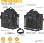 OutWurx Water Resistant Rear Rack Bags with Detachable Inner Grocery Bag & Folding Basket