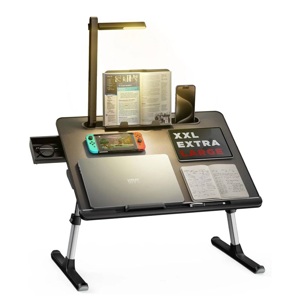 SAIJI Laptop Bed Tray Desk with LED Desk Light SAIJI Laptop Bed Tray Desk with LED Desk Light