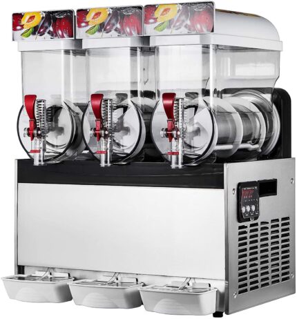 Slushy Machine 15L x 3 Tank 110V Margarita Maker Frozen Drink Machine Commercial Smoothie Maker Slushy Making Machine Suitable for Commercial Use