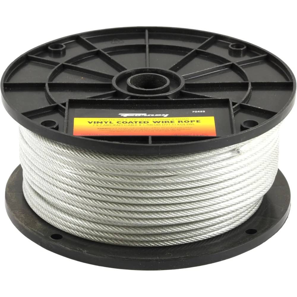 Forney Vinyl Coated Galvanized Wire Rope Aircraft Cable,250-Feet Forney Vinyl Coated Galvanized Wire Rope Aircraft Cable,250-Feet