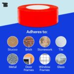 TapeManBlue Red Stucco Tape,Case of 24 Rolls,2 inch x 60 Yards