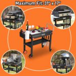 Grill Table for Blackstone Griddle,Portable Griddle Table with Caddy - Fit 17 ?or 22 ?Other Tabletop Grill,Foldable Ninja Grill Stand& Blackstone Griddle Stand for Outdoor Tailgating-Camping