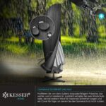 KESSER? Aluminium Cantilever Parasol + Cover Diameter 350 cm and Crank Device Crank Umbrella with Stand UV Protection Aluminium Water-Repellent Canopy 360?? Function Garden Umbrella Market Umbrella