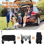 EAYNON 220L Collapsible Foldable Wagon with 500lbs Weight Capacity