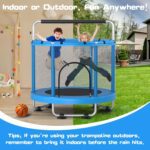 ZCMHAXJ Trampoline for Kids with Adjustable Gymnastics Bar&7 Toys