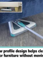 Zippi Sweeper Max- Powerful and Lightweight Sweeper Perfect for Carpet Hardwood and Tile Triangular Design Allows for Sweeping in Corners 1000 mAh Rechargeable Battery