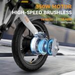 Jasion EB3 Electric Bike Adults 21mph,500W Peak Motor,270Wh Battery,Rear Suspension,3 Levels Assist,14" Folding Ebike for Adults and Teens,Complies to UL2849