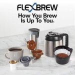 Hamilton Beach FlexBrew Thermal Coffee Maker,Single Serve & Full Pot,Compatible with K-Cup Pods or Grounds,Programmable,Black and Stainless (49966)