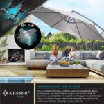 KESSER? Aluminium Cantilever Parasol + Cover Diameter 350 cm and Crank Device Crank Umbrella with Stand UV Protection Aluminium Water-Repellent Canopy 360?? Function Garden Umbrella Market Umbrella