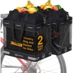 OutWurx Water Resistant Rear Rack Bags with Detachable Inner Grocery Bag & Folding Basket