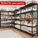 REIBII 69" W Storage Shelves Heavy Duty Load 1600LB,Garage Shelving 5-Tier Wire Shelving