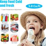 WANAI 5.0 Cubic Feet Deep Chest Freezer Compact Freezers with Adjustable Thermostat Top