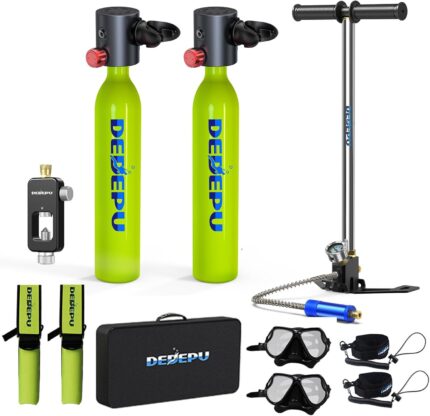 Scuba Diving Tank,0.5L Constant Pressure Mini Scuba Tank,Dive Tanks with On-Off Valve,5-10 Minutes Underwater Capability,Portable Mini Scuba Tanks,Scuba Diving Tanks with Pump