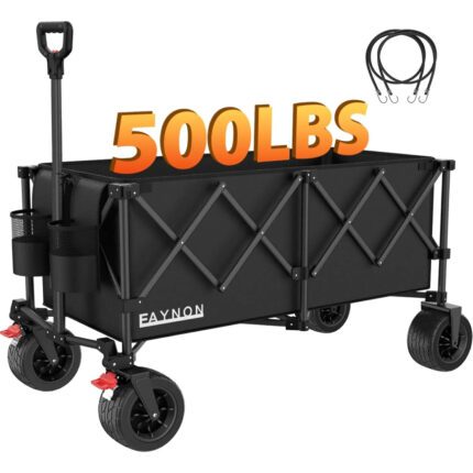 EAYNON 220L Collapsible Foldable Wagon with 500lbs Weight Capacity