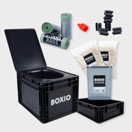 BOXIO Portable Camping Toilet with Lid and a Leak-Proof Urine Canister