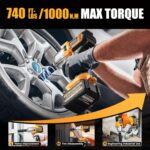 Takuoo Cordless 1/2 inch Brushless Impact Wrench for Car Home