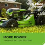 Greenworks 60V 21?? Cordless (Self-Propelled) Lawn Mower,2 x 4.0Ah Batteries and Dual Port Rapid Charger