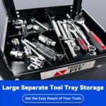 FreekyFit Padded Mechanics Stool with Tool Tray Storage