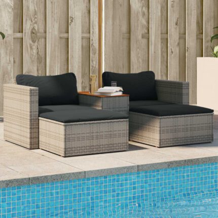 2 Seater Rattan Garden Sofa Set With Cushions